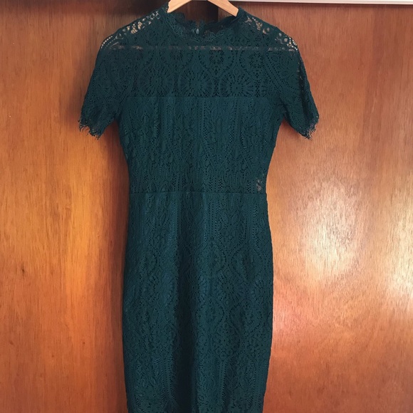 remarkable forest green lace dress